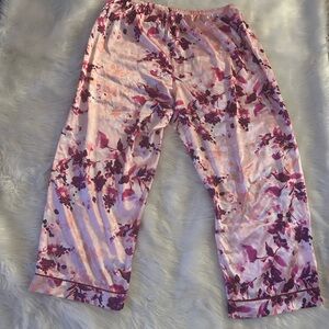 Carole Hochman Pink and Cream Silky Floral Pajama Pants 2X